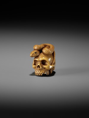 Lot 477 - ALEXANDER DERKACHENKO: SKULL AND SNAKE, MEMENTO MORI