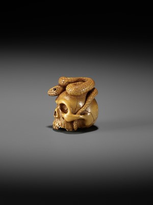 Lot 477 - ALEXANDER DERKACHENKO: SKULL AND SNAKE, MEMENTO MORI