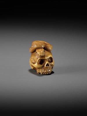 Lot 477 - ALEXANDER DERKACHENKO: SKULL AND SNAKE, MEMENTO MORI
