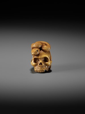 Lot 477 - ALEXANDER DERKACHENKO: SKULL AND SNAKE, MEMENTO MORI