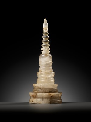 Lot 217 - A RARE ROCK CRYSTAL RELIQUARY IN THE FORM OF A STUPA, ANCIENT REGION OF GANDHARA OR SRI LANKA, 1ST-4TH CENTURY