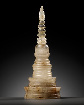 Lot 217 - A RARE ROCK CRYSTAL RELIQUARY IN THE FORM OF A STUPA, ANCIENT REGION OF GANDHARA OR SRI LANKA, 1ST-4TH CENTURY