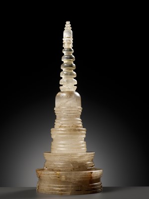 Lot 217 - A RARE ROCK CRYSTAL RELIQUARY IN THE FORM OF A STUPA, ANCIENT REGION OF GANDHARA OR SRI LANKA, 1ST-4TH CENTURY