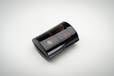 Lot 216 - GOZAN: A LARGE LACQUER TWO-CASE INRO WITH A MOONLIT SKY AND A POEM