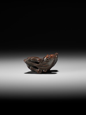 最終値下げ⬇️【アンティーク】獅子像 天然石 Lot 125 - SHIGEKAZU: A FINE WOOD NETSUKE OF AN