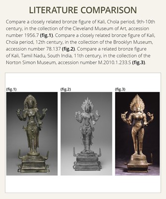 Lot 279 - A BRONZE FIGURE OF KALI, CHOLA PERIOD