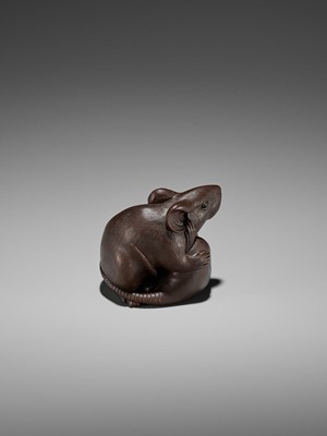Lot 308 - GYOKUMIN: A SUPERB NAGOYA SCHOOL WOOD OKIMONO OF TWO RATS