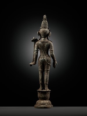 Lot 412 - A BRONZE FIGURE OF PADMAPANI, CENTRAL JAVA