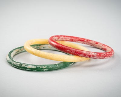 Lot 963 - A GROUP OF THREE ANCIENT GLASS BANGLES, 202 BC-220 AD