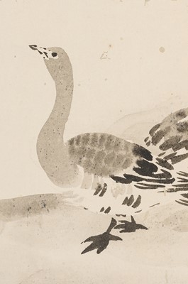 Lot 311 - A KANO SCHOOL PAINTING OF WILD GEESE AMONGST REEDS