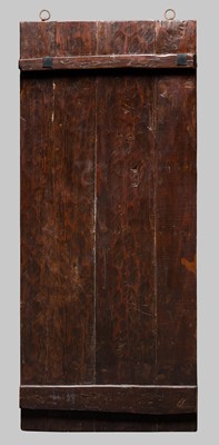 A PAINTED WOOD ‘GARUDA’ DOOR, TIBET, 19TH CENTURY