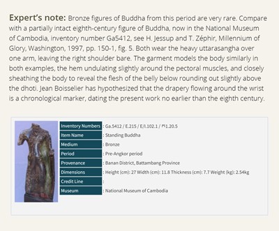 Lot 362 - A BRONZE FIGURE OF BUDDHA, MON-DVARAVATI PERIOD