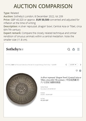 Lot 322 - A SILVER REPOUSSÉ ‘HUNTING’ PLATE, CENTRAL ASIA, 1ST MILLENNIUM AD
