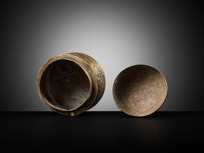 Lot 326 - A SILVER RELIQUARY IN THE FORM OF A STUPA, KUSHAN EMPIRE, REIGN OF KING KANISHKA I, 127-150 AD