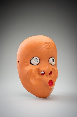 A LACQUERED WOOD MASK OF HYOTTOKO