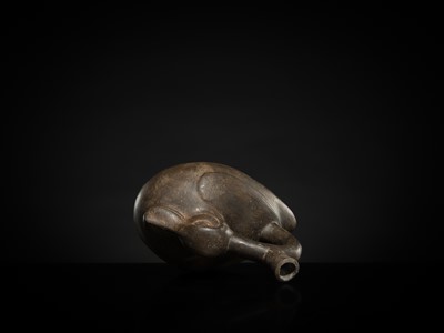 Lot 129 - A CERAMIC STIRRUP-SPOUT VESSEL IN THE FORM OF A DUCK, MOCHE CULTURE