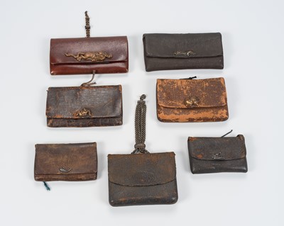 Lot 241 - A GROUP OF SEVEN LEATHER TOBACCO POUCHES, TABAKO-IRE