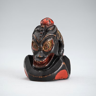 A RARE NEGORO LACQUER NETSUKE OF A DRAGON, EDO PERIOD