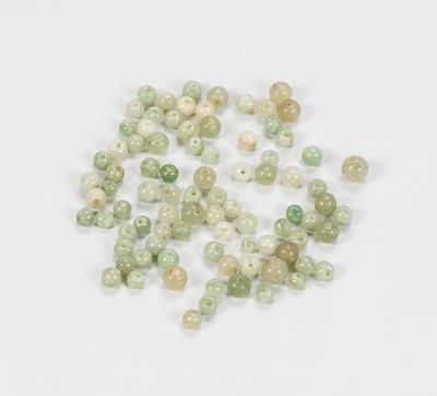 Lot 1700 - A LOT WITH 87 SMALL CHINESE JADEITE BEADS