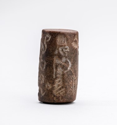 Lot 1290 - A NEAR EAST STONE CYLINDER SEAL, c. 4000-2000 BC