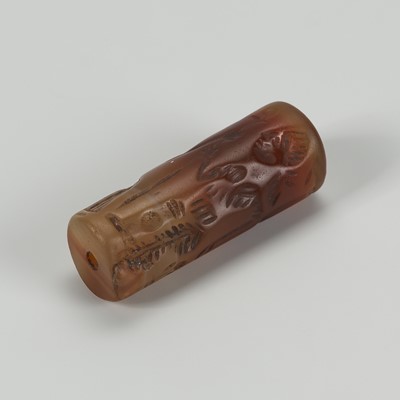 Lot 1283 - A NEAR EAST BANDED AGATE CYLINDER SEAL, c. 4000-2000 BC