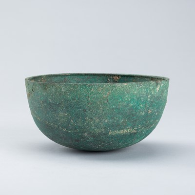 Lot 1000 - A BRONZE SACRIFICIAL BOWL, KHMER STYLE