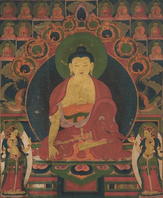 Lot 302 - A THANGKA OF AKSHOBHYA, TIBET, 17TH-18TH CENTURY