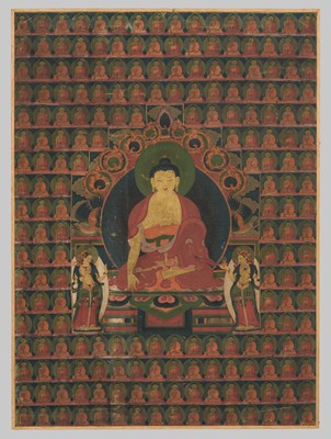 Lot 302 - A THANGKA OF AKSHOBHYA, TIBET, 17TH-18TH CENTURY