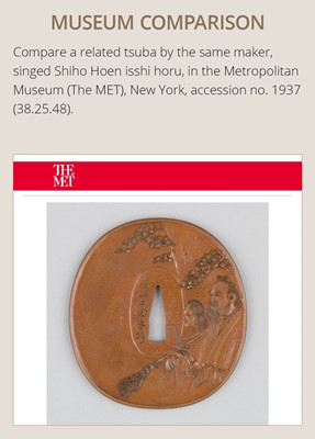 Lot 249 - OKAWA TEIKAN: A SUPERB SENTOKU AND SUAKA TSUBA DEPICTING A COCKATOO, DATED 1866