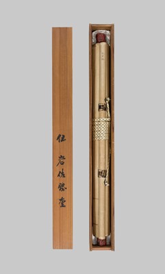Lot 312 - A FINE SCROLL PAINTING OF A FIERCE NIO GUARDIAN