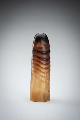 Lot 731 - A RARE HORN EROTIC DEVICE, MEIJI PERIOD