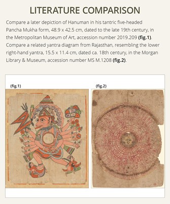 Lot 309 - A LARGE AND RARE JAIN PATAKA PAINTING INSCRIBED WITH YANTRAS AND MANTRAS, RAJASTHAN, 16TH CENTURY