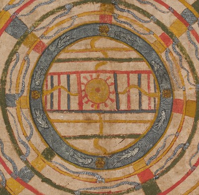 Lot 311 - A JAIN COSMOLOGICAL DIAGRAM, GUJARAT, 18th-19TH CENTURY