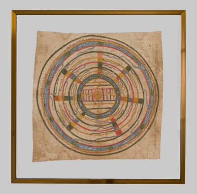Lot 311 - A JAIN COSMOLOGICAL DIAGRAM, GUJARAT, 18th-19TH CENTURY