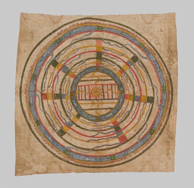 Lot 311 - A JAIN COSMOLOGICAL DIAGRAM, GUJARAT, 18th-19TH CENTURY