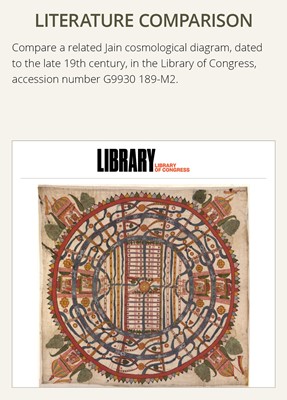 Lot 311 - A JAIN COSMOLOGICAL DIAGRAM, GUJARAT, 18th-19TH CENTURY