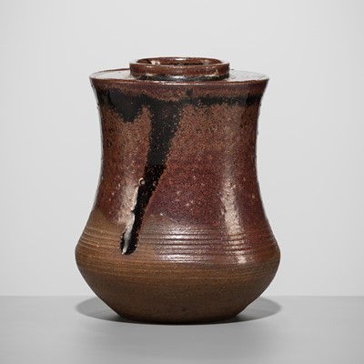 Lot 179 - A TAKATORI BROWN-GLAZED CHAIRE (TEA CADDY)