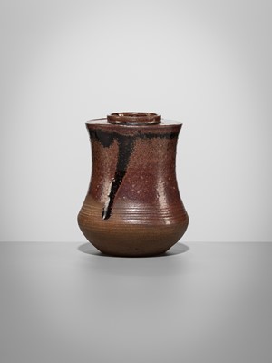 Lot 179 - A TAKATORI BROWN-GLAZED CHAIRE (TEA CADDY)