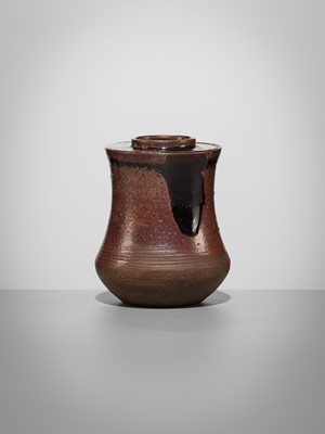 Lot 179 - A TAKATORI BROWN-GLAZED CHAIRE (TEA CADDY)