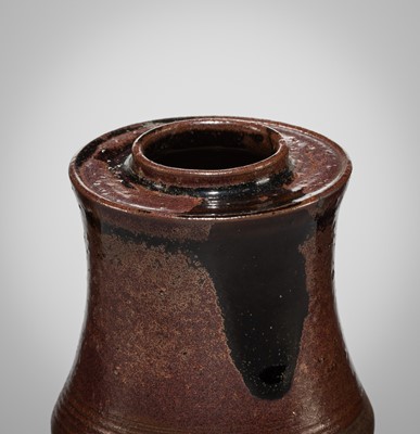 Lot 179 - A TAKATORI BROWN-GLAZED CHAIRE (TEA CADDY)