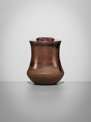 Lot 179 - A TAKATORI BROWN-GLAZED CHAIRE (TEA CADDY)