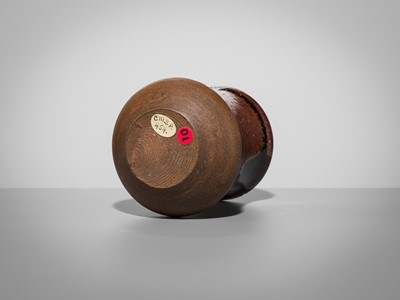 Lot 179 - A TAKATORI BROWN-GLAZED CHAIRE (TEA CADDY)