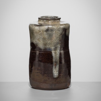 Lot 167 - A TAKATORI CEDAR-BROWN AND IVORY-GLAZED CHAIRE (TEA CADDY)