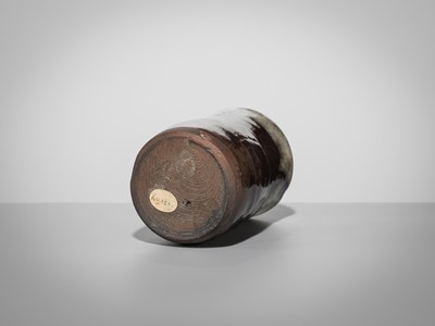 Lot 167 - A TAKATORI CEDAR-BROWN AND IVORY-GLAZED CHAIRE (TEA CADDY)