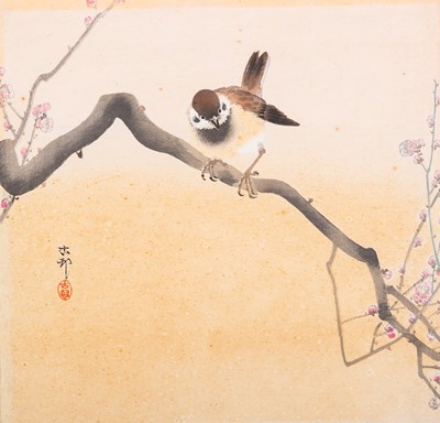 Lot 833 - OHARA KOSON: SPARROW ON PLUM BRANCH