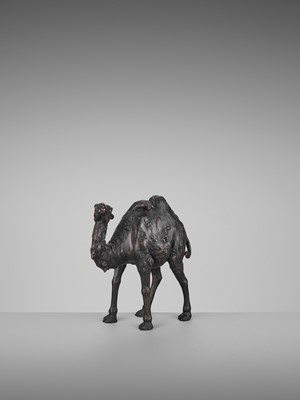 Lot 18 - GENRYUSAI SEIYA: A RARE PATINATED BRONZE OKIMONO OF A BACTRIAN CAMEL