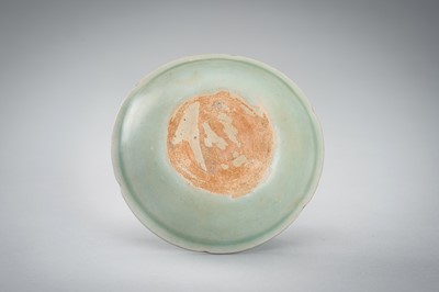 Lot 950 - THREE SMALL CELADON GLAZED AND MOLDED PORCELAIN DISHES, 12TH CENTURY