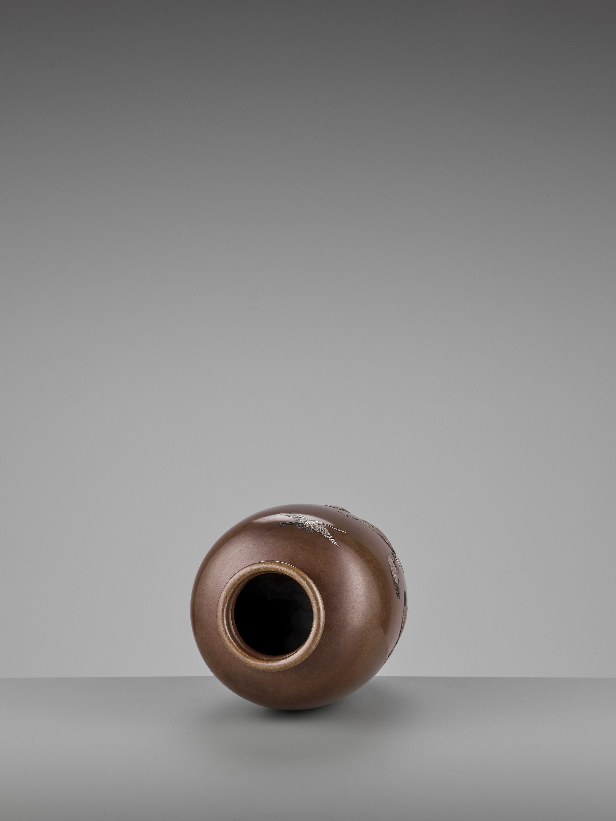 Lot 12 - YAMAMOTO KOKEN: A FINE INLAID BRONZE VASE