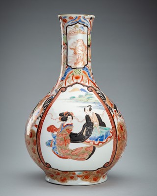 Lot 138 - AN IMARI PORCELAIN BOTTLE VASE