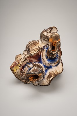 Lot 1554 - A SIGNED POLYCHROME WOOD FIGURE OF DAIKOKU